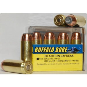 BUFFALO BORE 50 AE 325Gr JHP (1450FPS/ME 1517 ft lbs) 20rd