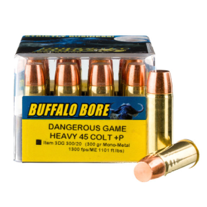 BUFFALO BORE 45 LC 300Gr Mono-Metal (1300FPS/ME 1101 ft) 20rd