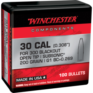 WINCHESTER AMMO Reloading Bullets Open Tip 300 Blk 100rd