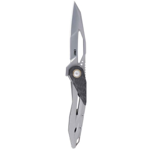 CRKT Nucleus Frame Lock Folding EDC Pocket Knife - Black & Gray w/ Carbon Fiber Overlay Handle