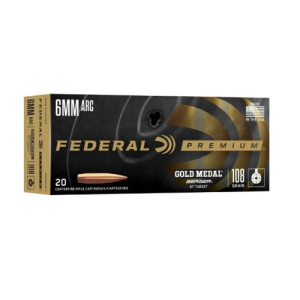 FEDERAL AMMO Gold Medal Berger BT Target 6mm ARC 108 Grain 2650 FPS 20rd