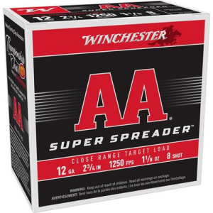 WINCHESTER AMMO 12Ga 2-3/4" #8 AA Spreader 1-1/8oz 1250 FPS 25rd