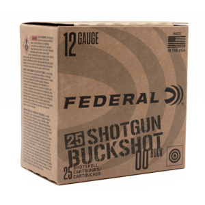 FEDERAL AMMO 12Ga 2 3/4" Max 9 Pellet 00 Buckshot 1325 FPS 25rd
