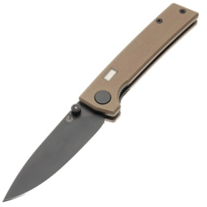 GLOW RHINO Fermi Knife - Desert Tan Scales Black Thumbstud