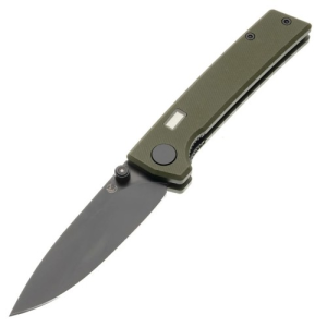GLOW RHINO Fermi Knife - OD Green Scales Black Thumbstud