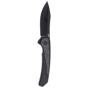 CRKT Padawan Frame Lock Folding EDC Pocket Knife - Black w/ Carbon Fiber Overlays Handle