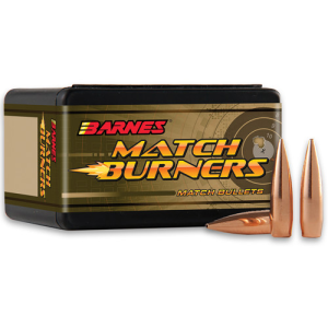 BARNES AMMO Reloading Bullets Match Burner Boat Tail 22 Cal 77 Grain 100rd