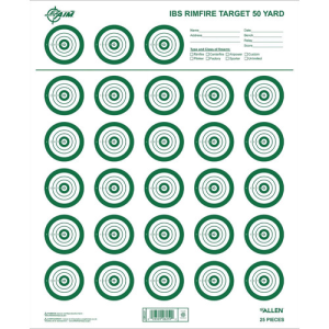 ALLEN Official IBS Rimfire Target White/Green 25 Pack