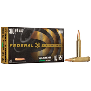 FEDERAL AMMO Premium 300 WIN MAG 190gr Sierra Matchking BTHP Ammunition | 20 Rounds