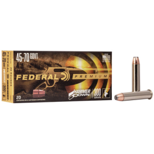 FEDERAL AMMO Hammer Down 45-70 Govt 300Gr Bonded Soft Point Nickel Plated Ammunition | 20 Round