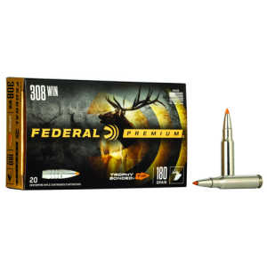FEDERAL AMMO Premium 308 Win 180 gr Trophy Bonded Tip Ammunition | 20 Rounds
