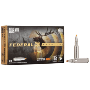 FEDERAL AMMO Premium 308 Win 165gr Trophy Bonded Tip Ammunition | 20 Rounds