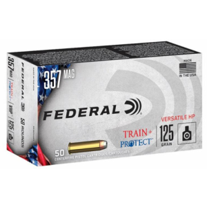 FEDERAL AMMO Train + Protect 357 Mag 125gr Versatile Hollow Point Ammunition | 50 Rounds