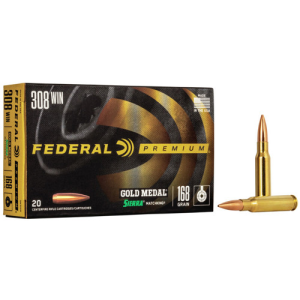 FEDERAL AMMO Gold Medal 308 WIN 168gr Sierra Matchking Ammunition | 20 Rounds
