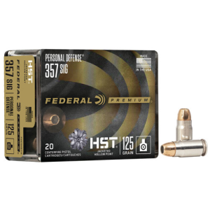 FEDERAL AMMO Personal Defense 357 SIG 125gr Jacketed Hollow Point Ammunition | 20 Rounds