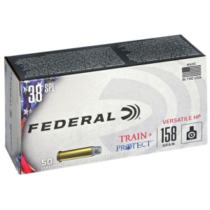 FEDERAL AMMO 38 Special 158Gr Versatile Hollow Point VHP Train + Protect - 50rd Ammunition