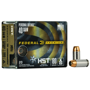FEDERAL AMMO Premium HST 40 S&W 180gr JHP Ammunition | 20 Rounds