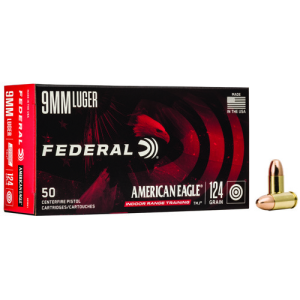 FEDERAL AMMO American Eagle 9mm 124gr TMJ Ammunition | 50 Rounds