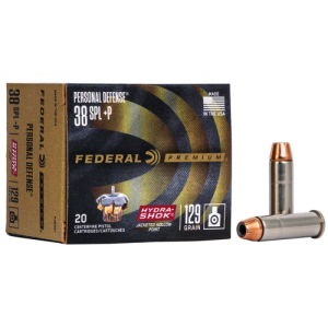 FEDERAL AMMO Hydra-Shok 38 Special +p 129gr Jacketed Hollow Point Ammunition | 20 Rounds