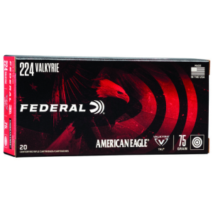 FEDERAL AMMO 224 Valkyrie 75Gr TMJ 20rd Target Ammo Amer Eagle