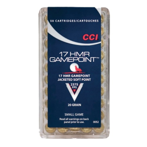 CCI RIMFIRE AMO 17 HMR 17GR VNT 250CT BOTTLE (8 BOXES PER CASE) -