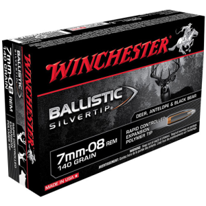 WINCHESTER Ballistic Silvertip 7mm-08 Rem 140gr Rapid Controlled Expansion Tip Ammunition | 20 Round