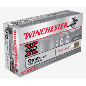 WINCHESTER AMMO 9mm 115Gr SuperX Winclean Target 50rd