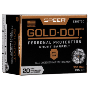 SPEER AMMO 357 Mag 135Gr Gold Dot HP SHRT