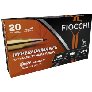 FIOCCHI Hyperformance 308 Win 150 gr Swift Scirocco II Bonded Ammunition | 20 Rounds