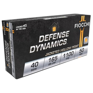 FIOCCHI Defense Dynamics 40 S&W 165 gr Jacket Hollow Point Ammunition | 50 Rounds
