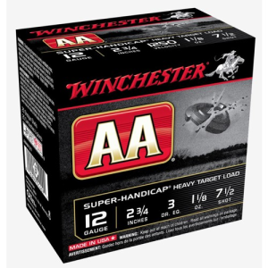 WINCHESTER AA Super-Handicap 12 Gauge 2-3/4" 1-1/8oz #7.5 Heavy Shotgun Ammunition | 25 Rounds