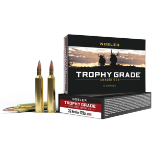 NOSLER Trophy Grade Long-Range 26 Nosler 129 gr Spitzer AccuBond Ammunition | 20 Rounds