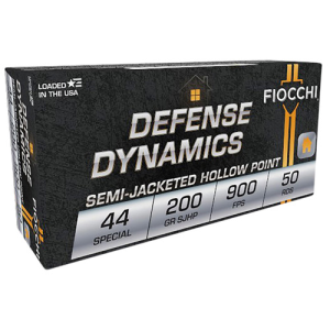 FIOCCHI Defense Dynamics 44 S&W Special 200gr Semi- Jacketed Hollow Point Ammunition | 50 Rounds