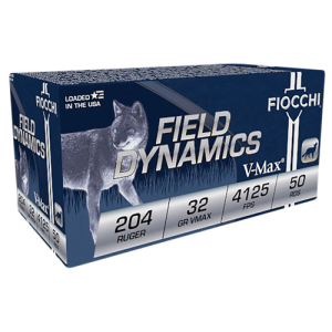 FIOCCHI Field Dynamics 204 Ruger 32 Grain VMax 4125 FPS - 50rd