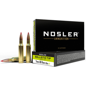 NOSLER Ballistic Tip 7mm-08 Rem 120 gr Spitzer Ammunition | 20 Rounds