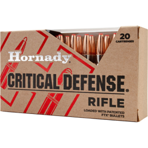HORNADY Critical Defense 308 WIN 155gr FTX Brass Rifle Ammunition | 20 Rounds