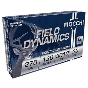 FIOCCHI Field Dynamics 270 Win 130 gr Pointed Soft Point Ammunition | 20 Rounds