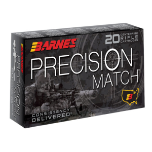 BARNES AMMO Precision Match 308 Win 175gr Open Tip Boat Tail Ammunition | 20 Rounds
