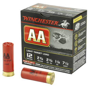 Winchester AA Light Target Load 12 Gauge, 2-3/4" 1-1/8 oz. #7.5 Shot