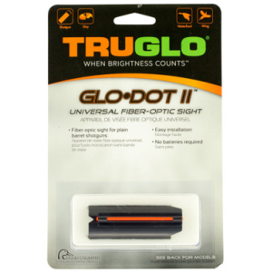 TRUGLO GLO-DOT II Universal 12-20 GAUGE SHOTGUN FIBER OPTIC FRONT SIGHT RED