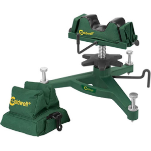 Caldwell The Rock Deluxe Front Rest Combo Adjustable Ambidextrous Rifle Shooting Rest for Outdoor Range, Green , 12 x 5 x 11 inches