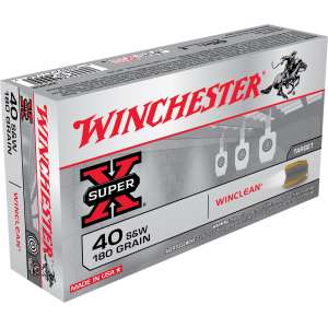 Winchester Ammo WC402 Super-X 40 S&W 180 gr Winclean Brass Enclosed Base