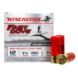 Winchester WFD127B Fast Dove High Brass 2.75" 1 oz 7.5 Shot 12 Gauge Ammunition