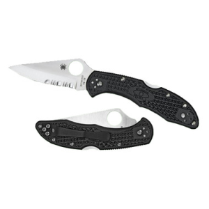 Spyderco C11PSBK Delica 4 VG10 SS 2.88 Folding - Drop Point Part Serrated