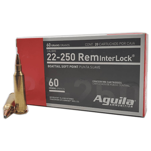 Aguila 8338AG 22-250 Remington 60 Grain InterLock Boat Tail Soft Point