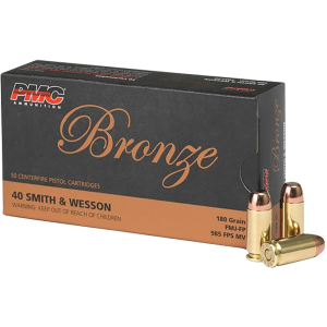 PMC 40E Bronze 40 S&W 180 Grain Full Metal Jacket Flat Point