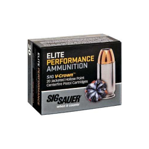 Sig Sauer E45AP1-20 Elite 45 ACP 200 Grain V-Crown Jacketed Hollow Point