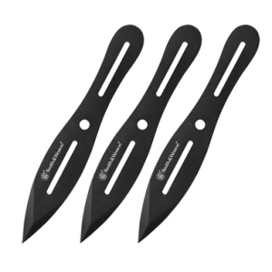 Smith & Wesson SWTK8BCP 8" Ergonomic Design Bullseye Throwing Knives Blades, Black