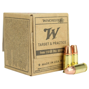 Winchester SG9W50 USA 9mm Luger 115 Grain Full Metal Jacket (FMJ)