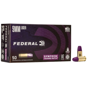 Federal 9mm 147 Grain Total Syntech Jacket (TSJ) Training Match Ammo